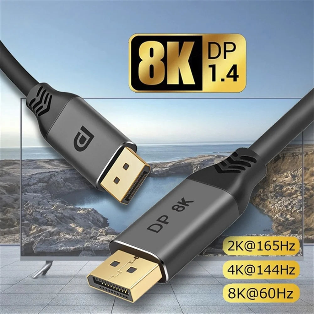 5m DP1.4 Male to Male Cable 8K Displayport HD Video Adapter Cord for HDTV Monitor Projector - 3
