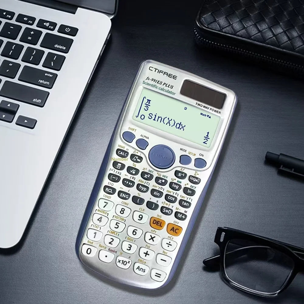 CTIFREE Scientific Calculator with LCD Display for Students 417 Functions Matrix Complex Number Equation Solver - Silver - 3