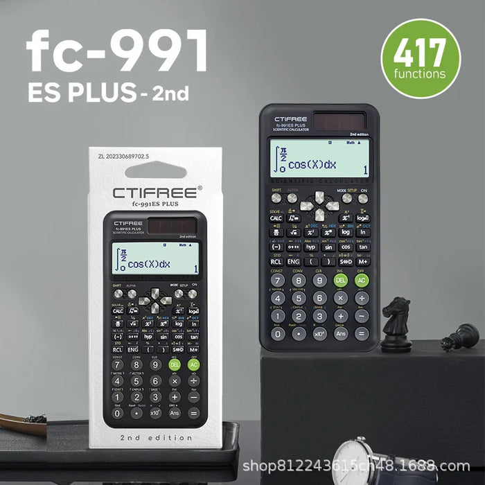CTIFREE Scientific Calculator 417 Functions for Students / Professionals Digital Display Matrix Complex Equation Solver - Black - 2