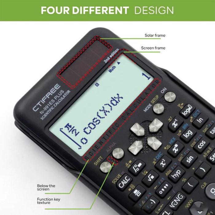 CTIFREE Scientific Calculator 417 Functions for Students / Professionals Digital Display Matrix Complex Equation Solver - Black - 6