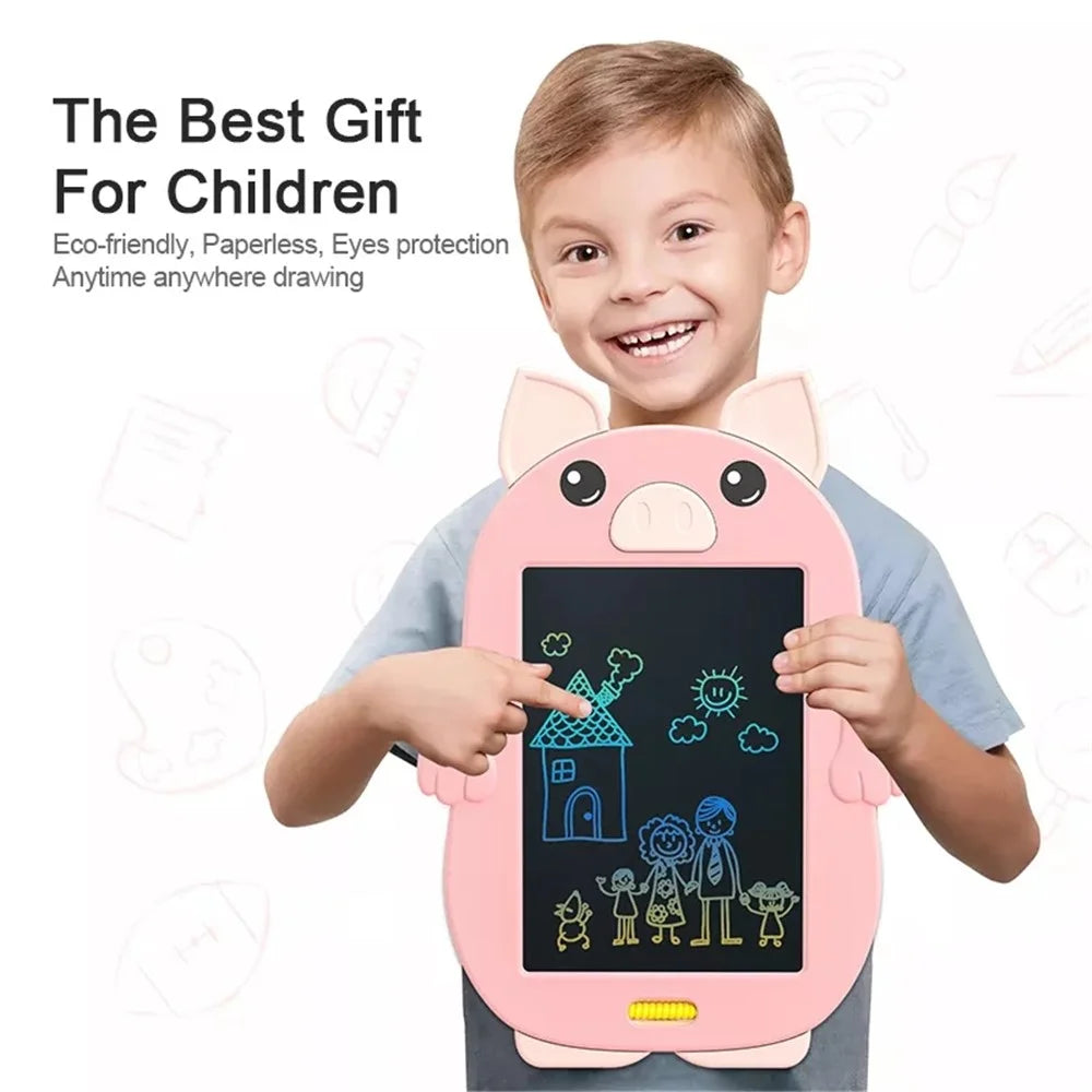 Cute Pig Shaped Children 8.5 Inch LCD Writing Tablet Kids Drawing Pad Handwriting Writing Board for Home School - 4