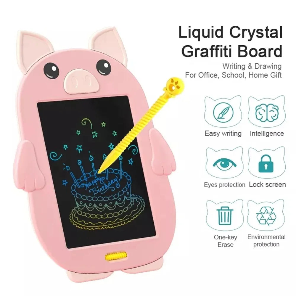 Cute Pig Shaped Children 8.5 Inch LCD Writing Tablet Kids Drawing Pad Handwriting Writing Board for Home School - 7
