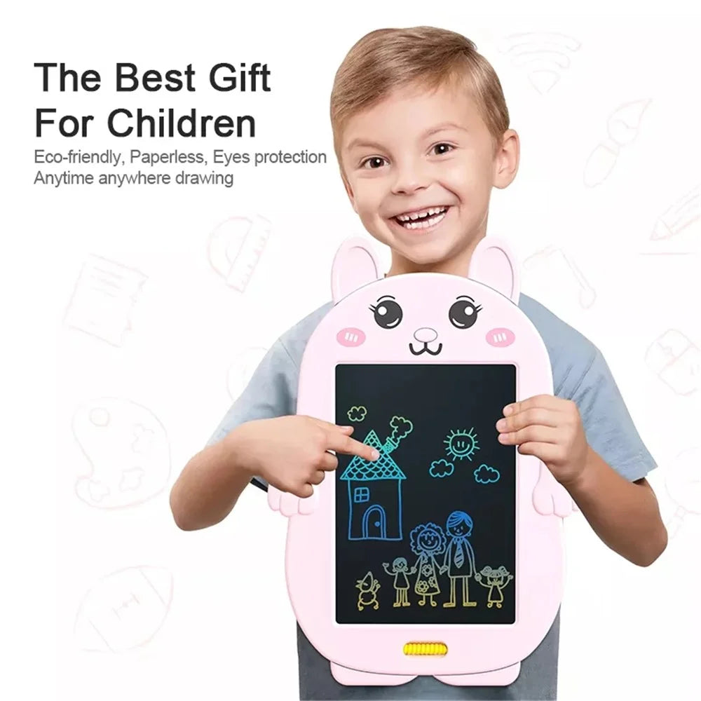 Rabbit Shaped Kids 8.5 Inch LCD Drawing Pad Toddler Boys Girls Doodle Writing Tablet Handwriting Board with Lock Function One-click Erase - 4