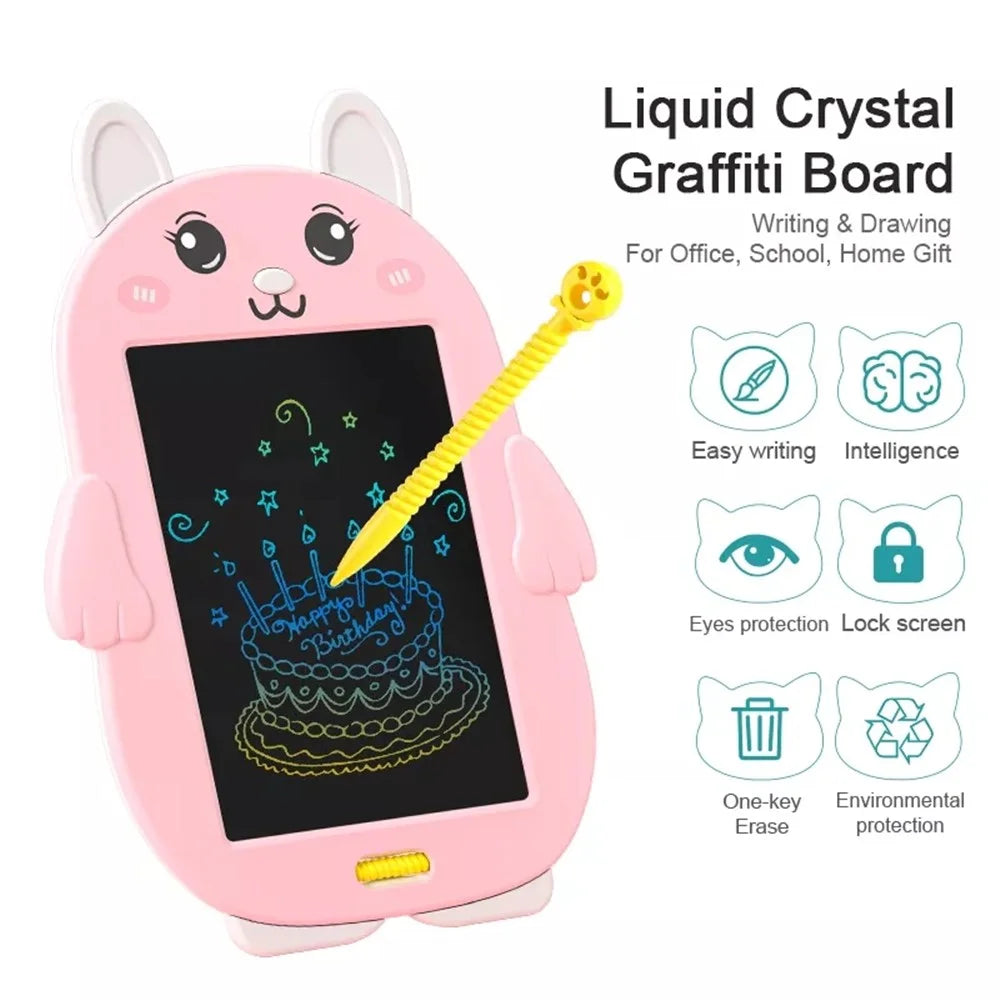 Rabbit Shaped Kids 8.5 Inch LCD Drawing Pad Toddler Boys Girls Doodle Writing Tablet Handwriting Board with Lock Function One-click Erase - 5
