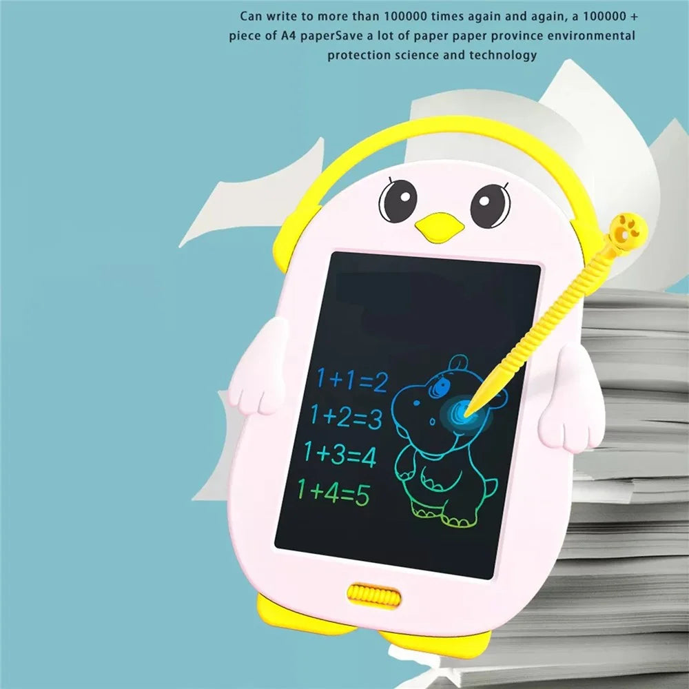 Children Penguin Shaped Doodle 8.5 Inch LCD Writing Tablet Kids Learning Handwriting Board Home School Drawing Pad - 4