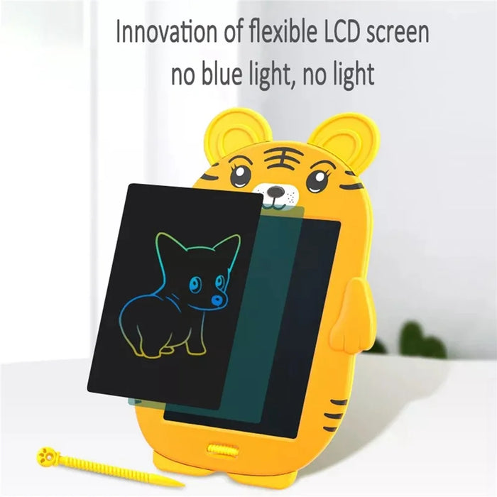Tiger Shaped Kids 8.5 Inch LCD Drawing Pad Toddler Boys Girls Doodle Writing Tablet Handwriting Board with Lock Function One-click Erase - 4