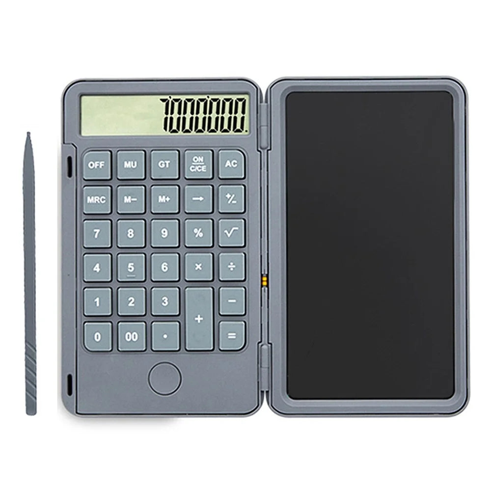 Multifunction 12-Digit Calculator LCD Writing Tablet Handwriting Drawing Tablet Notepad with One-key Lock Screen Function for Office, School, Business - 1
