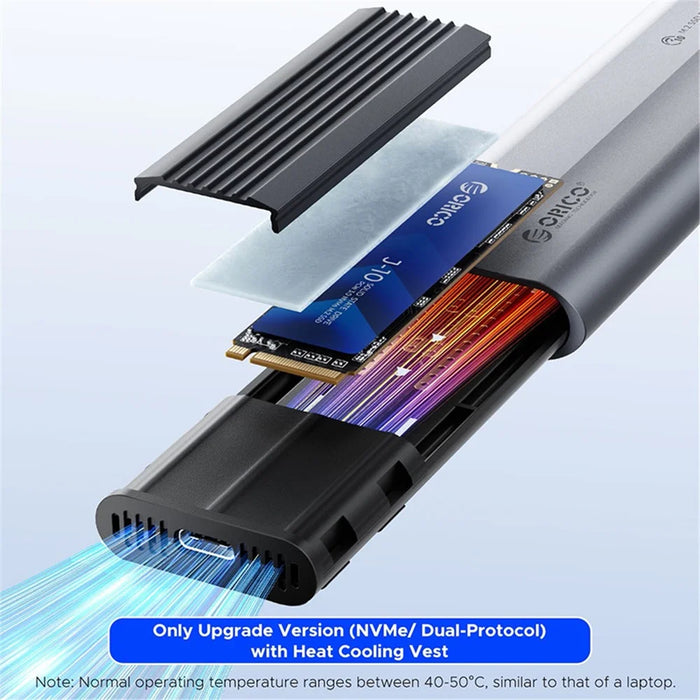 ORICO AXM2S-G2-V1-GY-BP M.2 NVME SSD Enclosure USB Type-C 3.2 to NVME Adapter - 4