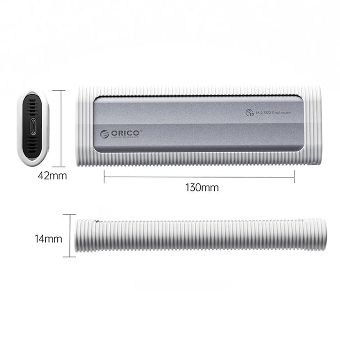 ORICO AXM2S-G2-V1-GY-BP M.2 NVME SSD Enclosure USB Type-C 3.2 to NVME Adapter - 6