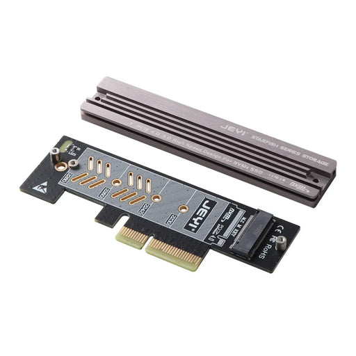 JEYI M.2 to PCIe 4.0 Adapter Card NVMe SSD Expansion Card for Server/PC - Dual Panel Kit/Starfish 2 x 4 + Half-Height Panel - 1