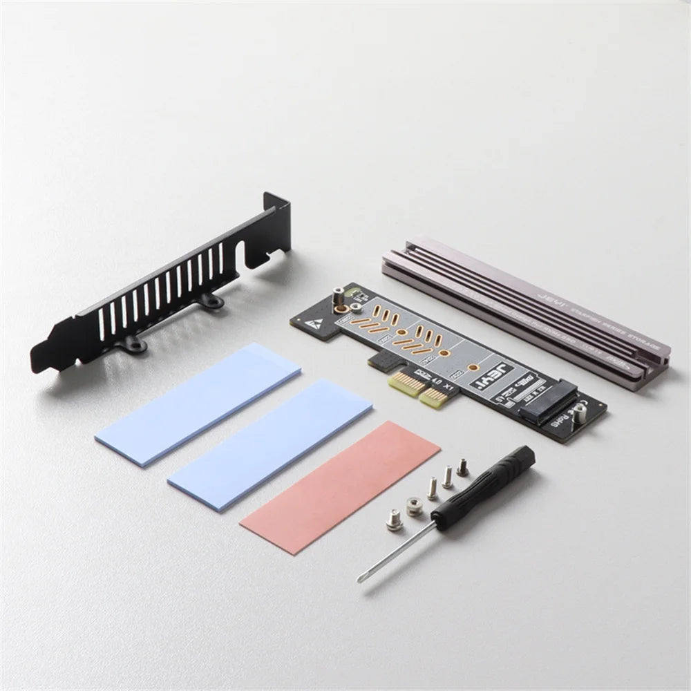 JEYI M.2 to PCIe 4.0 Adapter Card NVMe SSD Expansion Card for Server/PC - Dual Panel Kit/Starfish 2 x 4 + Half-Height Panel - 3