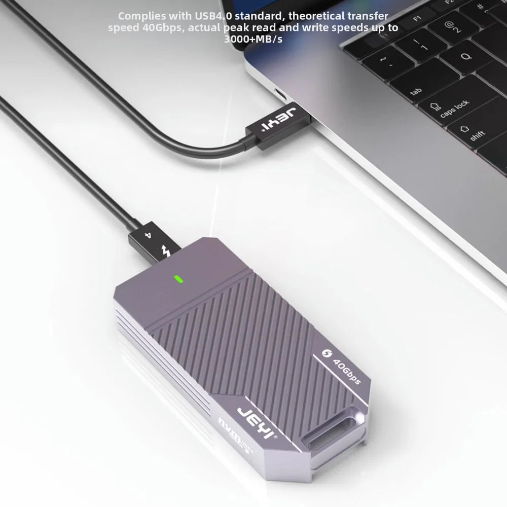 JEYI Thunderbolt 2464 USB4 40Gbps Enclosure M.2 NVMe SSD Aluminum Alloy External Drive Case Support 4TB SSD - 3
