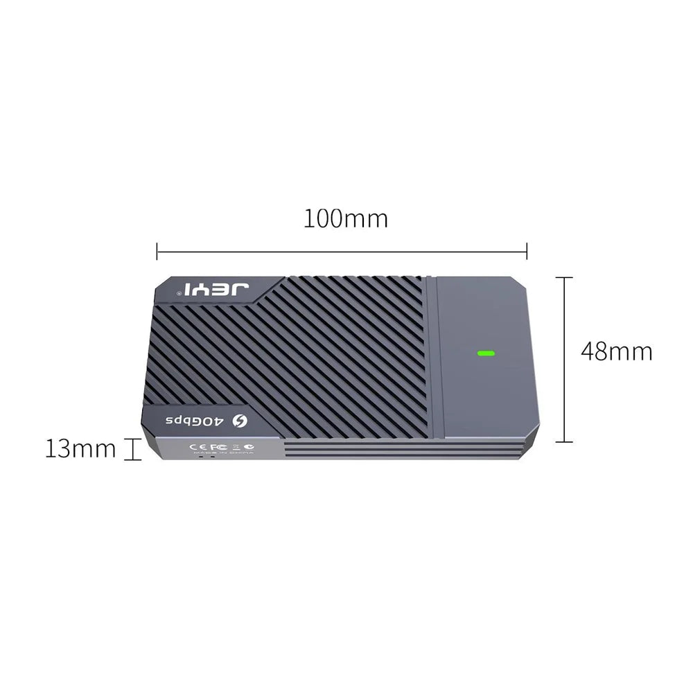 JEYI Thunderbolt 2464 USB4 40Gbps Enclosure M.2 NVMe SSD Aluminum Alloy External Drive Case Support 4TB SSD - 7