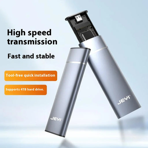 JEYI M12 M.2 NVMe External SSD Enclosure USB3.2 Gen2 Type-C 10Gbps Hard Drive Adapter with AC Power Cable - 2