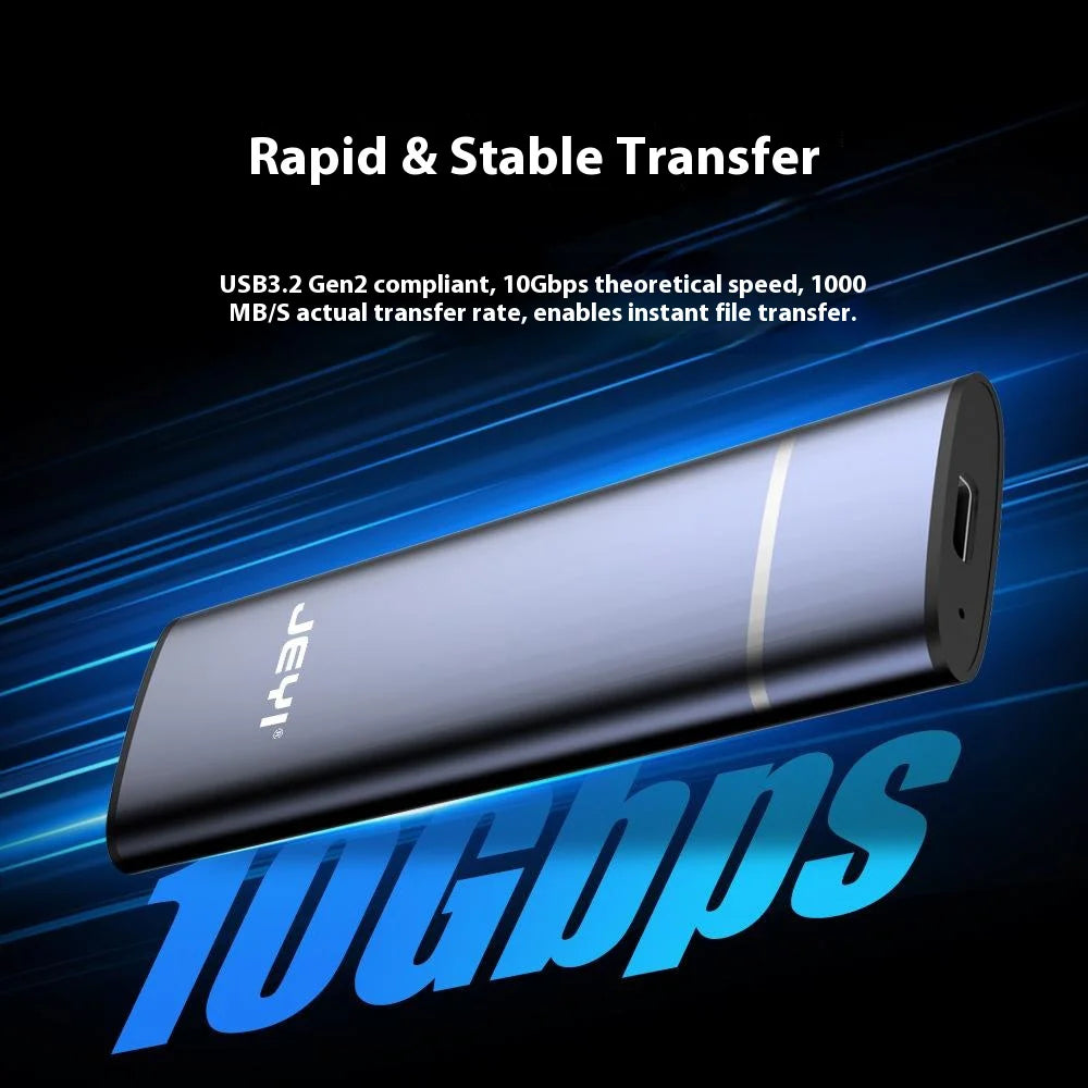 JEYI M12 M.2 NVMe External SSD Enclosure USB3.2 Gen2 Type-C 10Gbps Hard Drive Adapter with AC Power Cable - 6