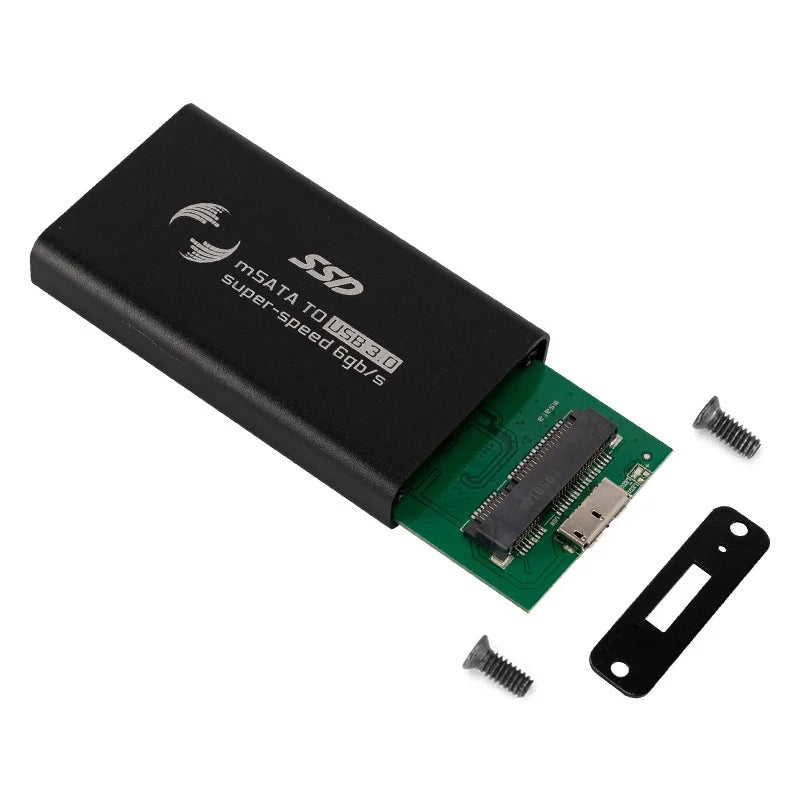 M.2 SSD Enclosure Aluminum Alloy MSATA USB 3.0 High Speed Data Transfer External Hard Drive Case for 2230/2242/2260/2280 - Silver - 2