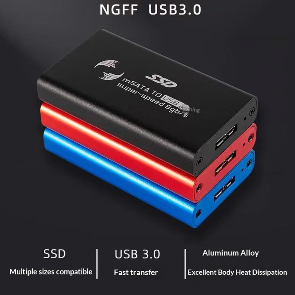 M.2 SSD Enclosure Aluminum Alloy MSATA USB 3.0 High Speed Data Transfer External Hard Drive Case for 2230/2242/2260/2280 - Silver - 4
