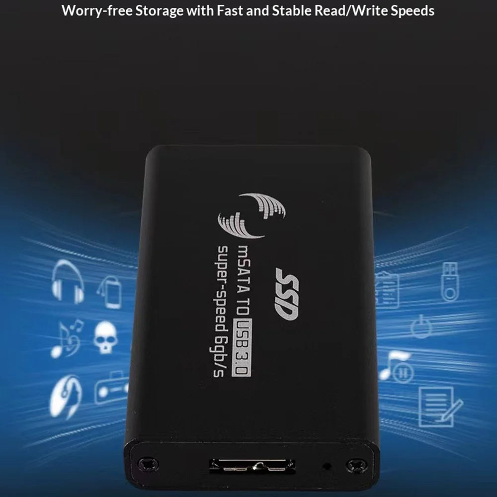 M.2 SSD Enclosure Aluminum Alloy MSATA USB 3.0 High Speed Data Transfer External Hard Drive Case for 2230/2242/2260/2280 - Silver - 5