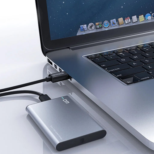 DM HD002 Type-C to SATA 3.0 Aluminum Alloy  External Hard Drive Enclosure 5Gbps High Speed Transfer 2.5 Inch USB 3.0 SSD HDD Case - Grey Black - 2
