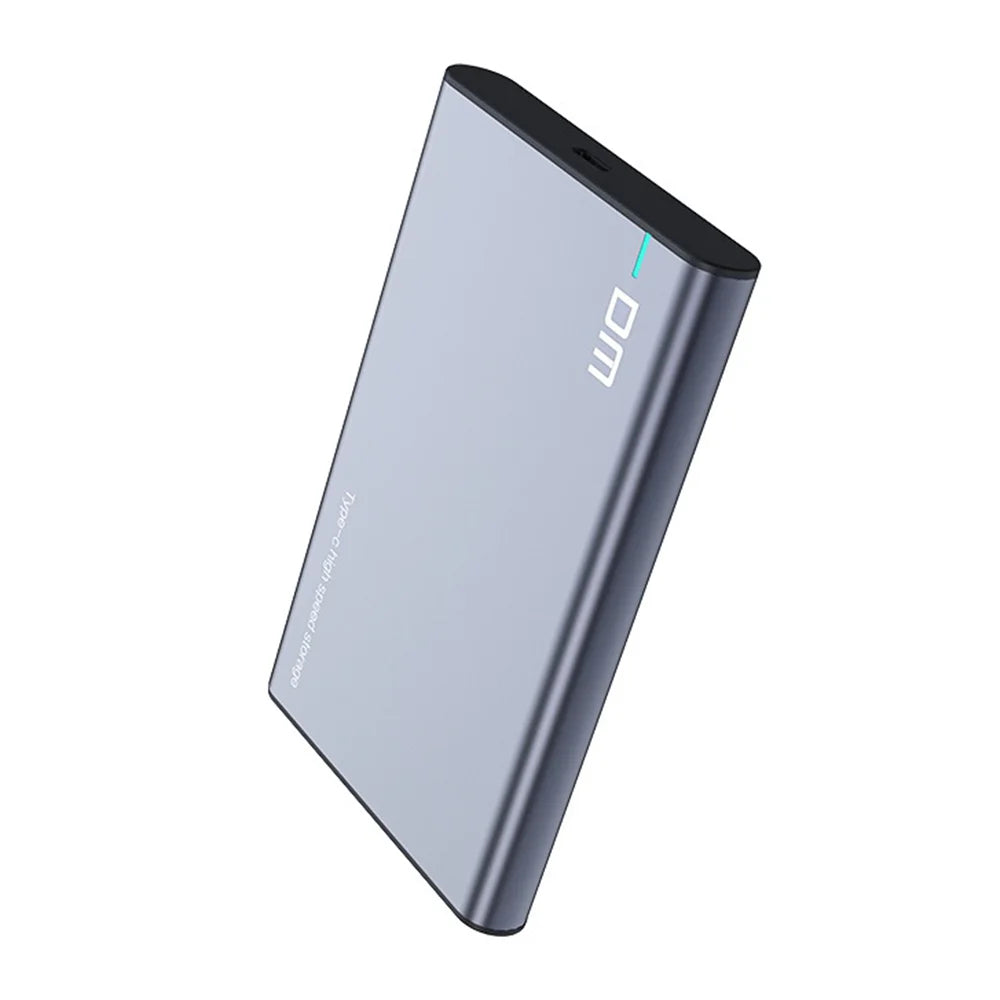 DM HD002 Type-C to SATA 3.0 Aluminum Alloy  External Hard Drive Enclosure 5Gbps High Speed Transfer 2.5 Inch USB 3.0 SSD HDD Case - Grey Black - 5