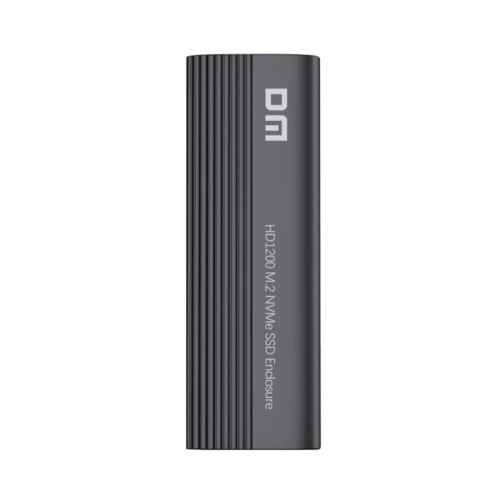 DM HD1200 M.2 NVMe SSD Enclosure USB 3.2 Gen2 Type-C 10Gbps High Speed Transfer External Hard Drive Case - Gray - 6