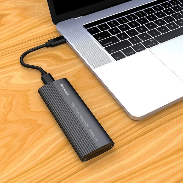DM HD1300 USB 3.2 Gen2 10Gbps M.2 NVME + NGFF SSD Enclosure Support NVMe SATA 2230-2280 for PC/Mac/Android - Dark Gray - 2