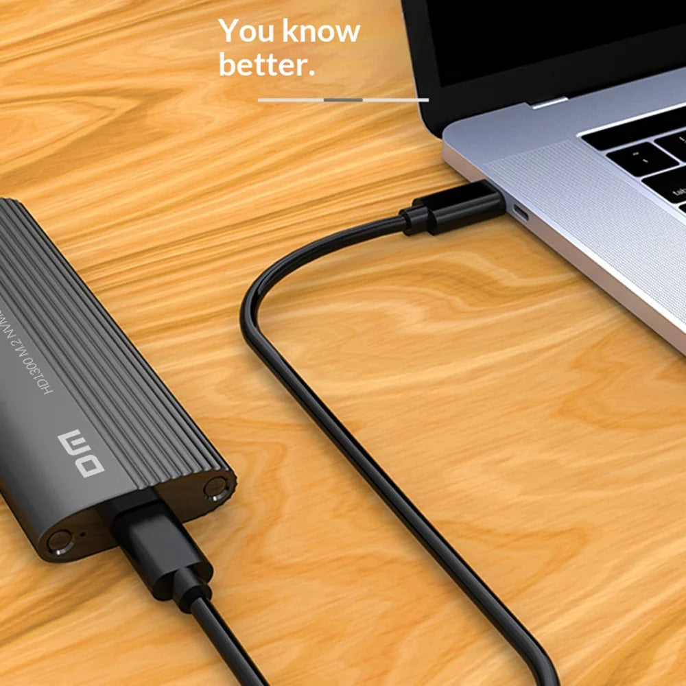 DM HD1300 USB 3.2 Gen2 10Gbps M.2 NVME + NGFF SSD Enclosure Support NVMe SATA 2230-2280 for PC/Mac/Android - Dark Gray - 3