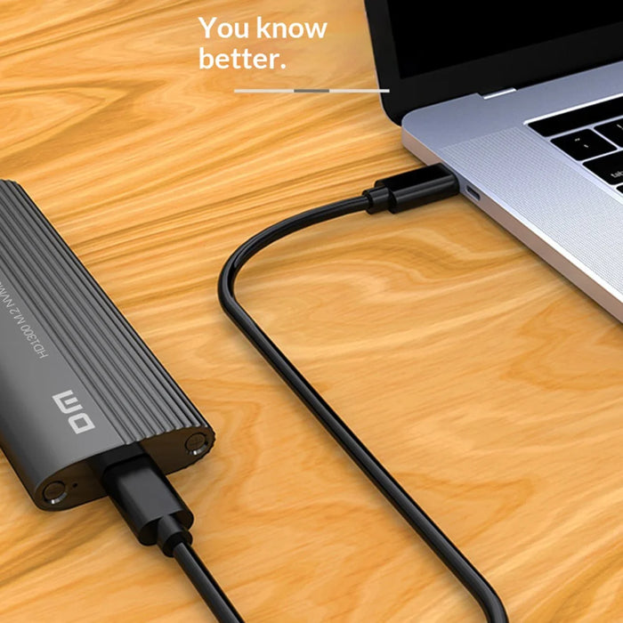 DM HD1300 USB 3.2 Gen2 10Gbps M.2 NVME + NGFF SSD Enclosure Support NVMe SATA 2230-2280 for PC/Mac/Android - Dark Gray - 3