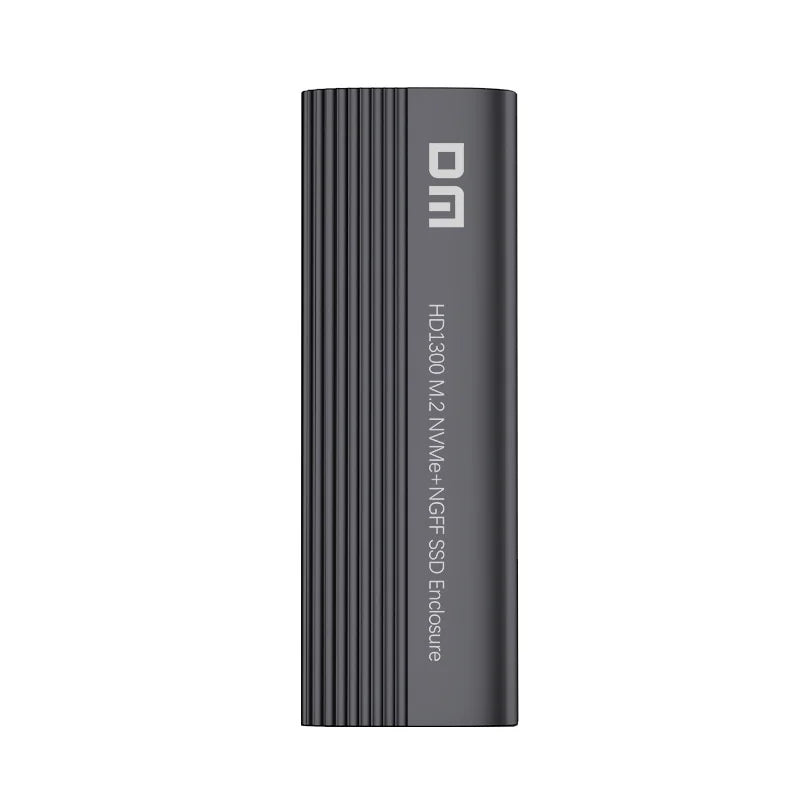 DM HD1300 USB 3.2 Gen2 10Gbps M.2 NVME + NGFF SSD Enclosure Support NVMe SATA 2230-2280 for PC/Mac/Android - Dark Gray - 7