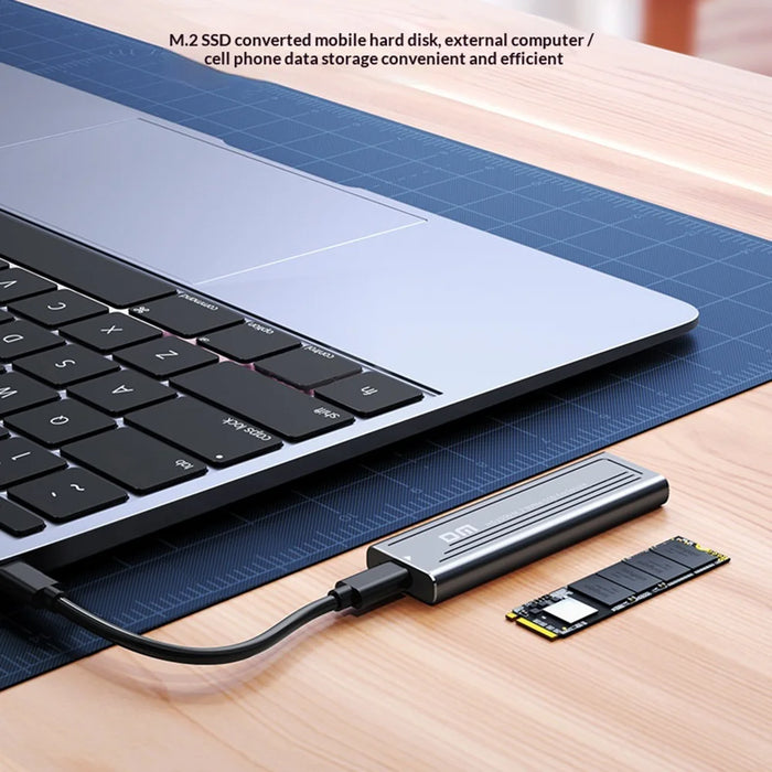 DM HD1500C M.2 NVMe SSD Enclosure 10Gbps USB 3.2 Gen2 External Hard Drive Case Support 2230/2242/2260/2280 - Dark Gray - 5