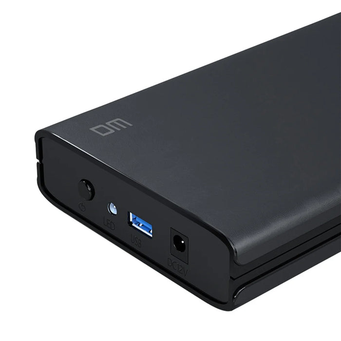 DM HD035 3.5 Inch USB3.0 SATA External Hard Drive Enclosure for HDD SSD up to 16TB - Black - 6
