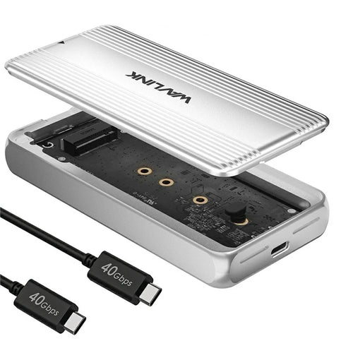 WAVLINK ST406C M.2 NVMe SSD Enclosure USB4 40Gbps Aluminum Alloy Hard Drive Case Support 2280  /  2260  /  2242  /  2230 - 1