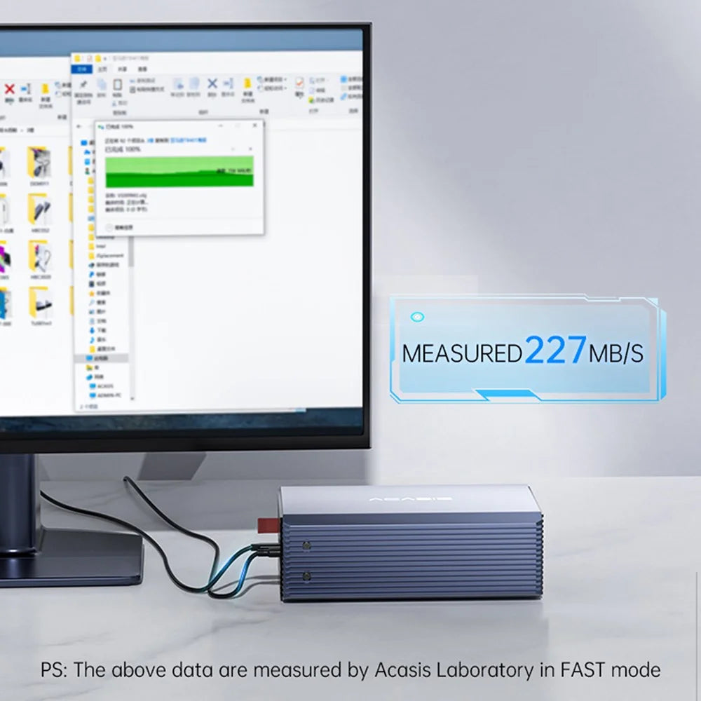 ACASIS EC-7352 Dual Bay Hard Drive Enclosure USB 3.0 External RAID Enclosure for 2.5 / 3.5 Inch SATA HDD SSD Up to 48TB - US Plug - 3