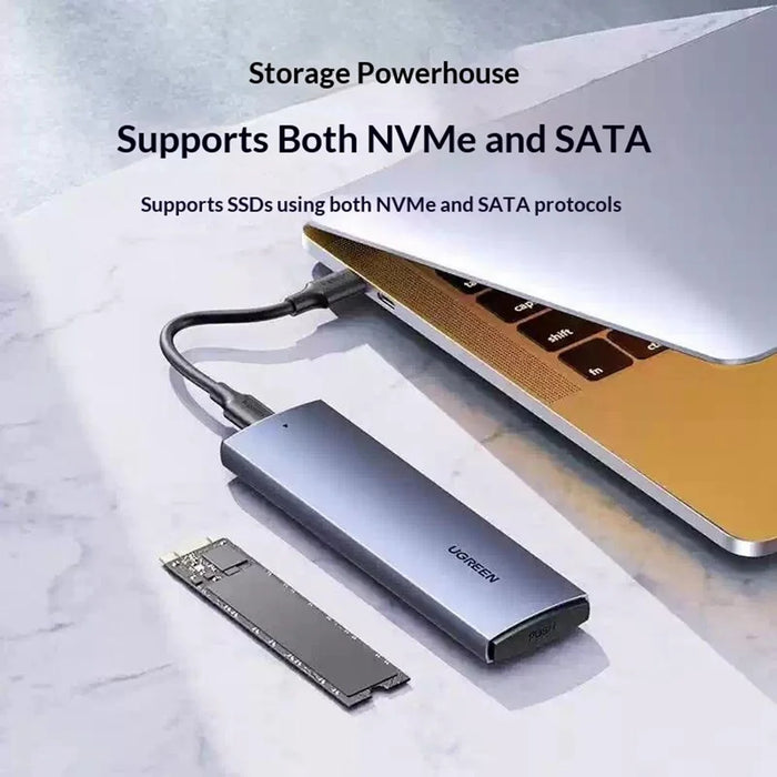 UGREEN CM578 M.2 NVMe / SATA Dual Protocol SSD Enclosure 10Gbps USB-C 3.2 Gen2, Support 8TB Max - 3