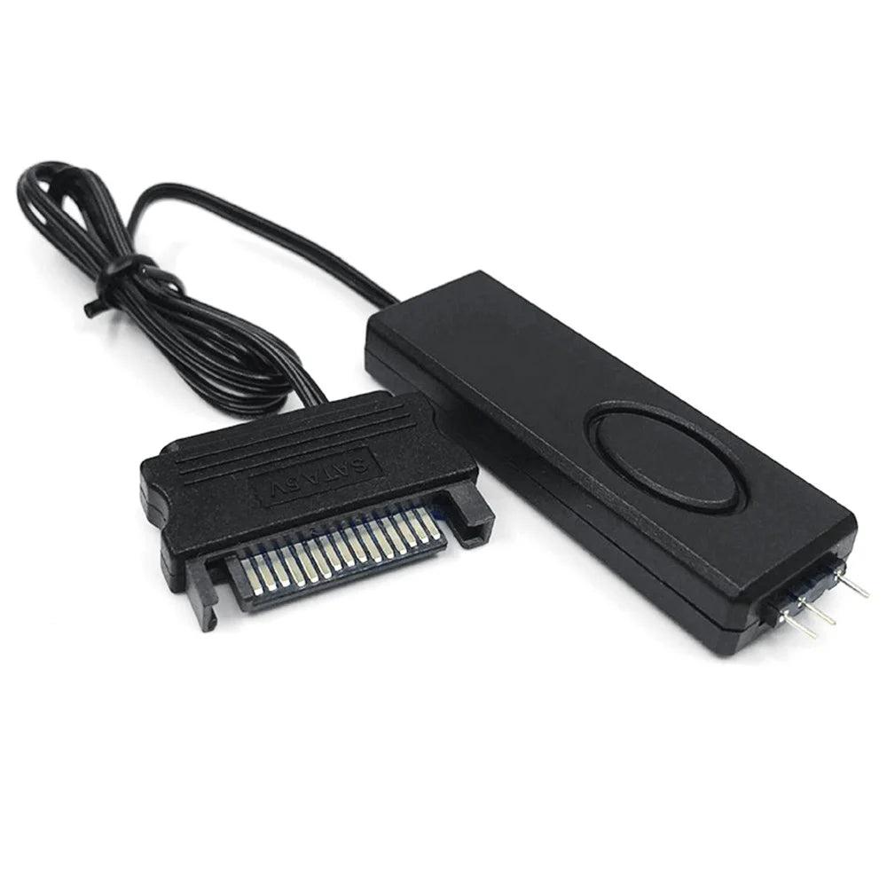 5V 3Pin ARGB Controller Connector SATA Power Supply Remote Control for Chassis Fan Lighting Water Cooler - Black - 1