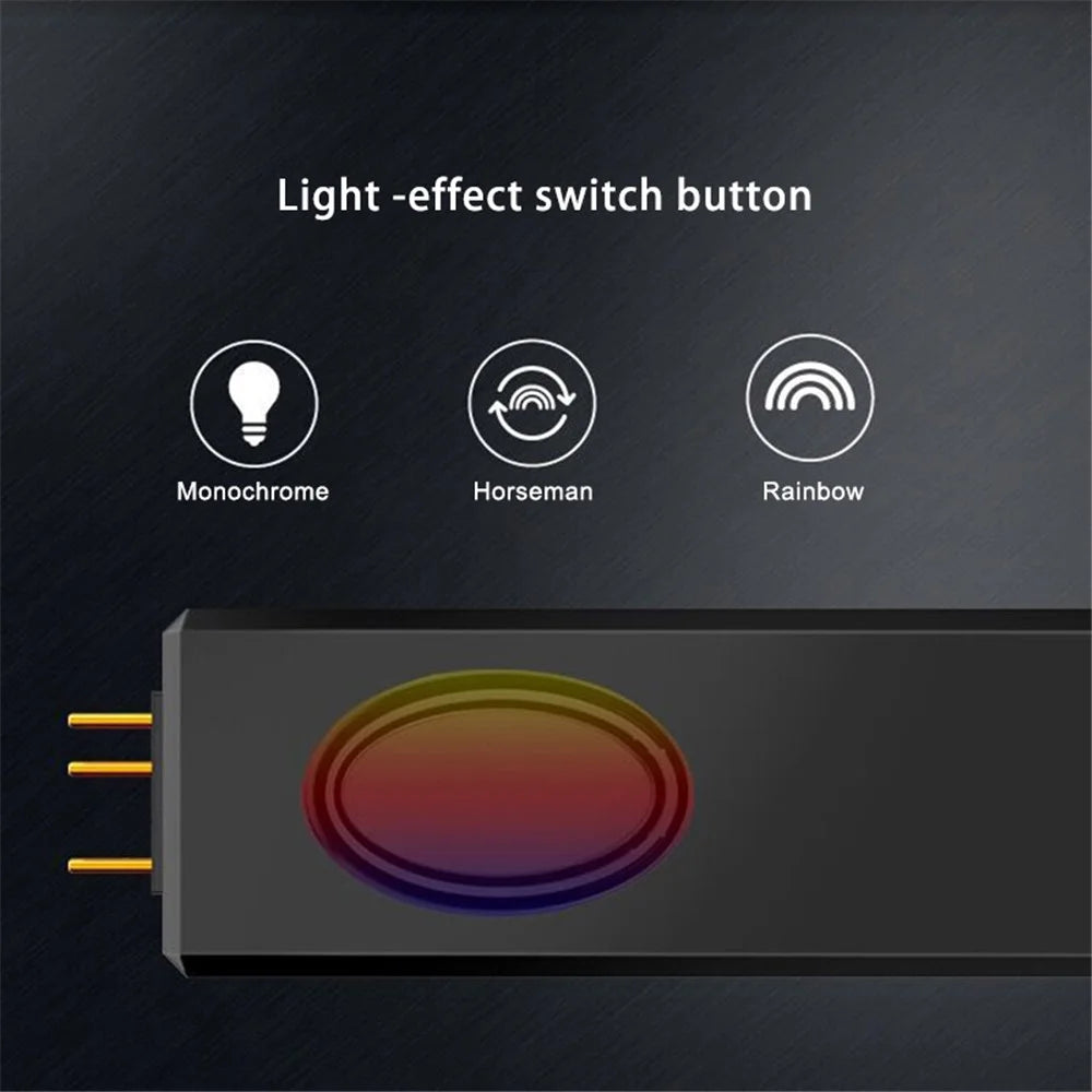 5V 3Pin ARGB Controller Connector SATA Power Supply Remote Control for Chassis Fan Lighting Water Cooler - Black - 3