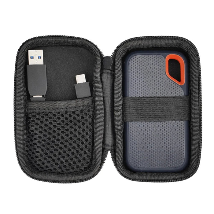 For SanDisk Extreme Portable SSD E60 (500GB) Storage Bag Portable Organizer Pouch Handbag - Black - 2
