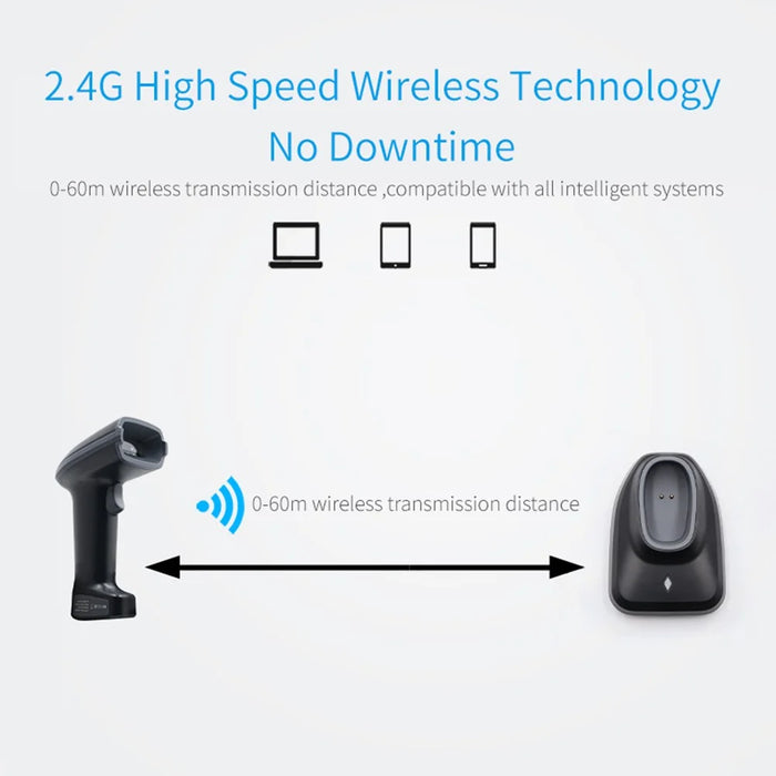 WHS23-M 2.4G Wireless Barcode QR Code Scanner Handheld Bar Code Reader - 3