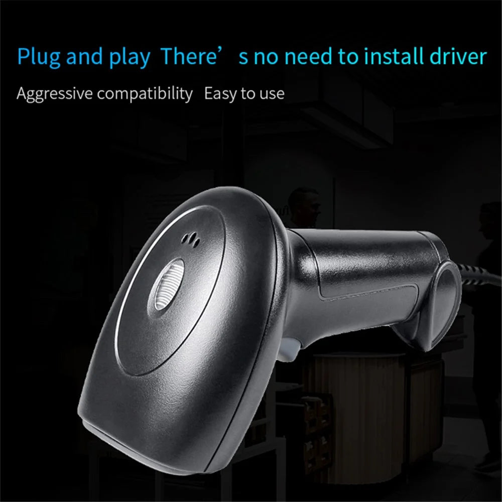 HS22 1D / 2D Barcode Scanner Plug and Play Handheld Bar Code Reader Scanning Tool - 6