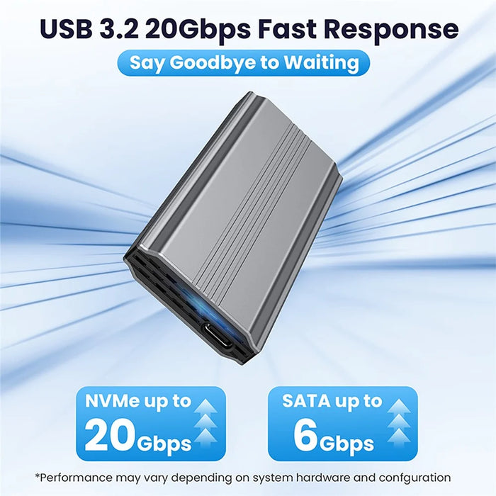 UC-145-20G RTL9220 Type-C USB3.2 USB4 20Gbps to M-Key M.2 NGFF NVME SATA SSD PCBA Enclosure - 4