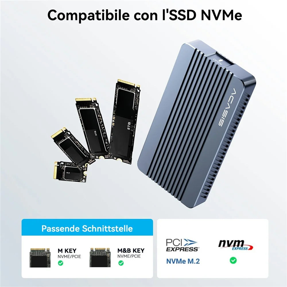 ACASIS TBU405M1 40Gbps M.2 Nvme SSD Enclosure for M1 M2 Pro / Max Compatible with USB4 / 3.2 / 3.1 / 3.0 / 2.0 - 2