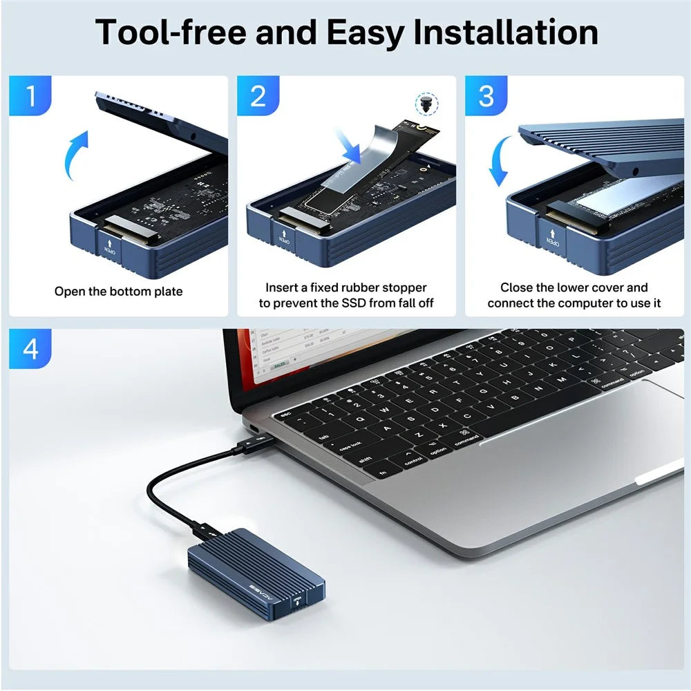 ACASIS TBU405M1 40Gbps M.2 Nvme SSD Enclosure for M1 M2 Pro / Max Compatible with USB4 / 3.2 / 3.1 / 3.0 / 2.0 - 5