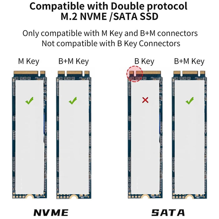 ONTEN UCA322+ 10Gbps USB 3.2 Gen 2 Type C M.2 Nvme NGFF SSD Enclosure for Windows Mac Linux Android - 6