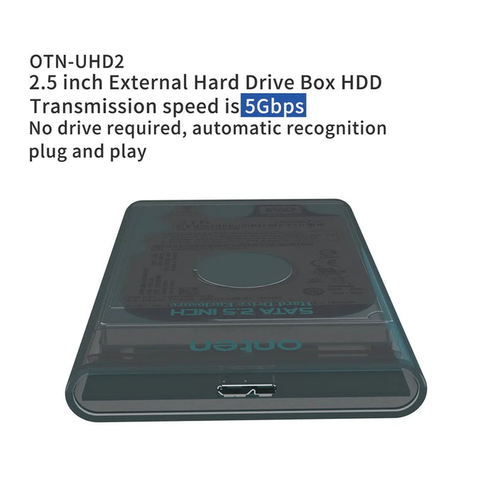 ONTEN UHD2 2.5 Inch External Hard Drive Enclosure Plug and Play 5Gbps High Speed USB 3.0 HDD - 6