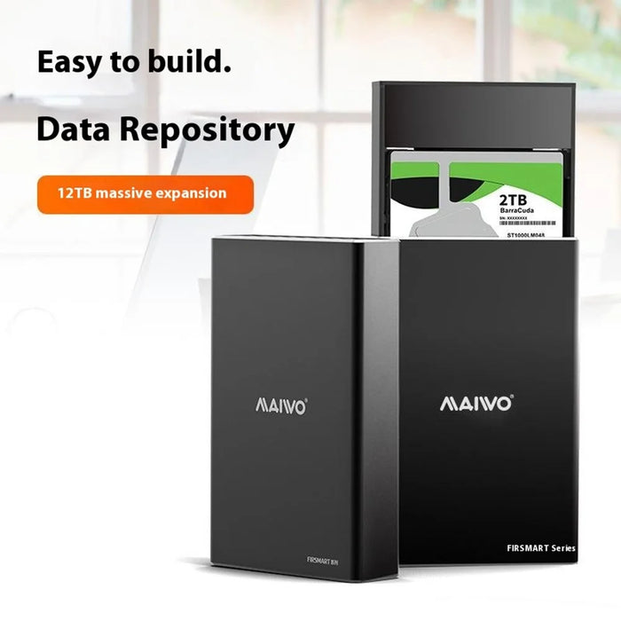 MAIWO K25272C 2.5 Inch Dual Bay External Hard Drive Enclosure RAID Array Box Type C 3.1 SSD Enclosure - 3