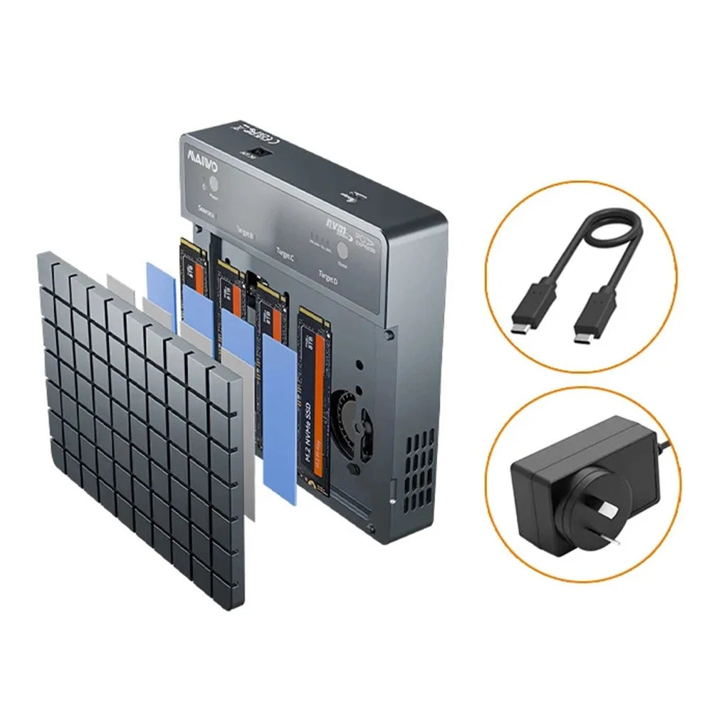 MAIWO K2024P USB 4.0 M.2 Nvme SSD Hard Drive Duplicator 40Gbps Transfer Speed Offline Clone Docking Station - EU Plug - 1