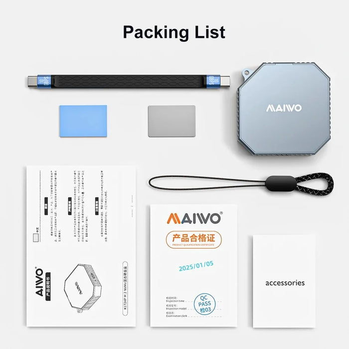 MAIWO K1724P Magnetic External SSD Enclosure for Steam Deck  /  PS5  /  Xbox M.2 Nvme 2230 SSD Case - 7