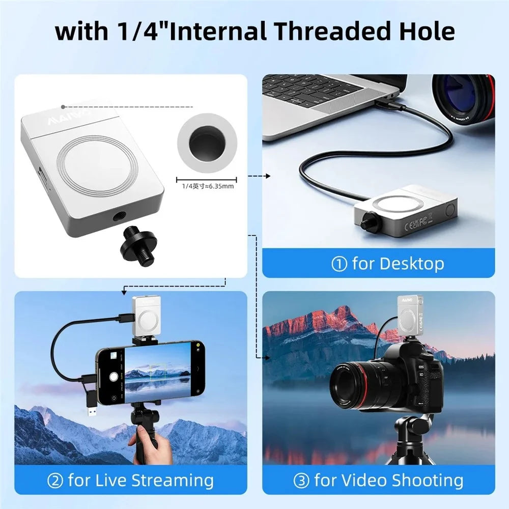 MAIWO K1728P2 M.2 NVME SSD External Enclosure Portable Type C 10Gbps PTZ Camera Hard Drive Case - 3