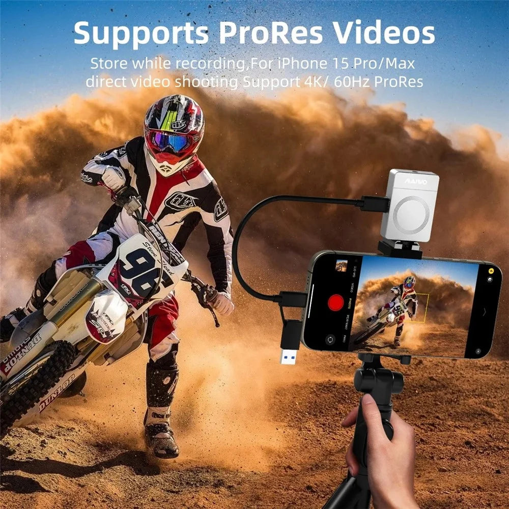 MAIWO K1728P2 M.2 NVME SSD External Enclosure Portable Type C 10Gbps PTZ Camera Hard Drive Case - 7