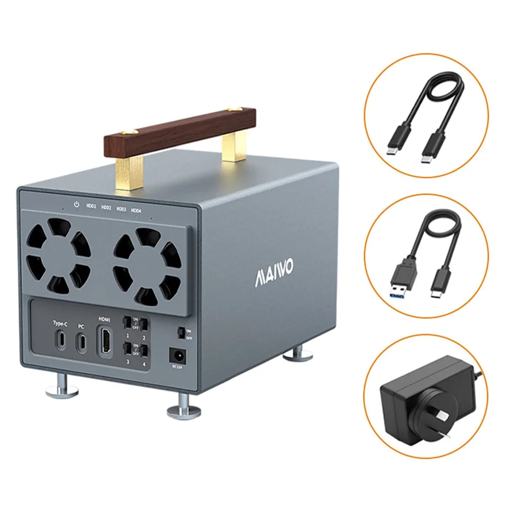 MAIWO K35294A 4 Bay SATA to Type C Hard Drive Docking Station 10Gbps External HDD Docking Station 3.5 inch SSD Support - EU Plug - 1
